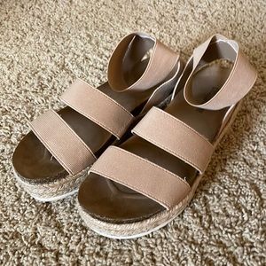 Nude Cushionaire Platform Sandals